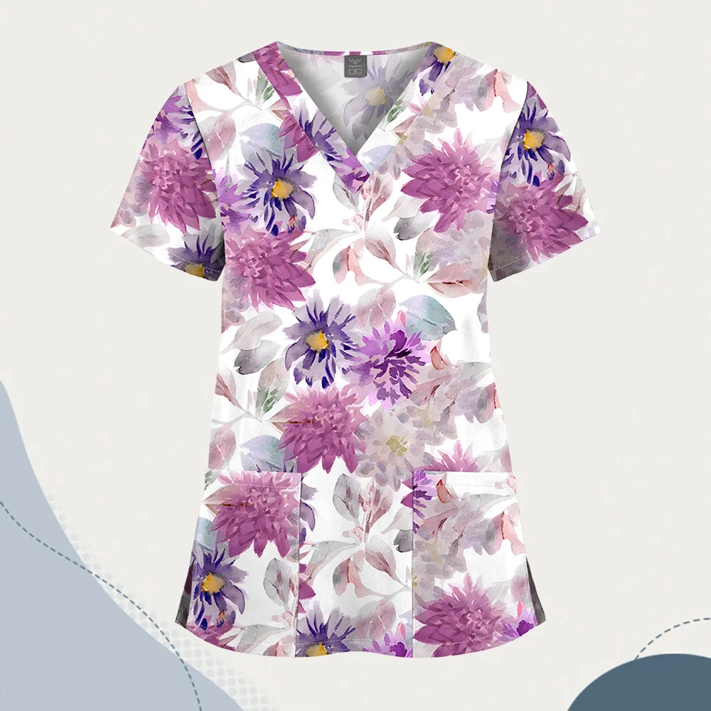 Wholesale Unisex Women Medical Scrub Tops Nurse Clothing Medical Uniforms Veterinary Dental Work Wear Nursing Accessories Scrubs