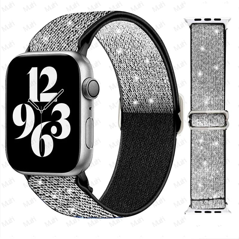 Nylon Elastic Solo Loop for Apple watch Ultra 49mm band 45mm 44/46/41mm Scrunchie Adjustable bracelet iWatch serie 6 7 8 9 10 11