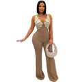 Solid Color Women Jumpsuits For Summer Spring Sleeveless Bandage Loose Fashion Streetwear Overalls Wide Leg Pants Trousers 2025