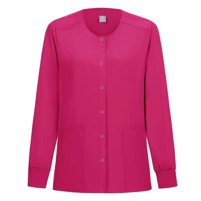 Women Nurse Scrub Jacket Medical Uniform Hospital Dental Clinic Work Wear Outwear for Pharmacy Vet Pet Shop Pharmacy Outwear