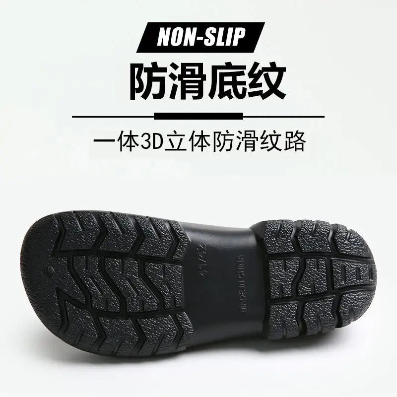 Unisex Non-Slip Eva Sole Shoes - Comfortable Black Work Shoes Suitable for Nurses, Chefs, and Office Use, with Easy Slip-On Design, Tire-Textured Soles for Enhanced Grip, Chef's Clogs, Slip-On Footwear, Durable Slippers, Non-Slip Work Shoes