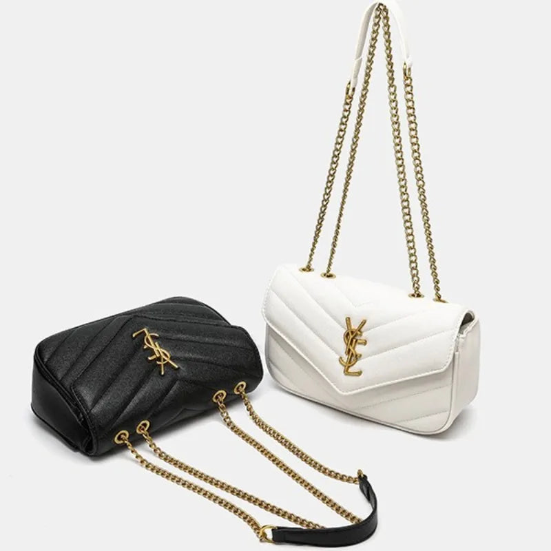 YSEChain bag, small square bag, high-end style, single-shoulder crossbody bag, envelope bag for women