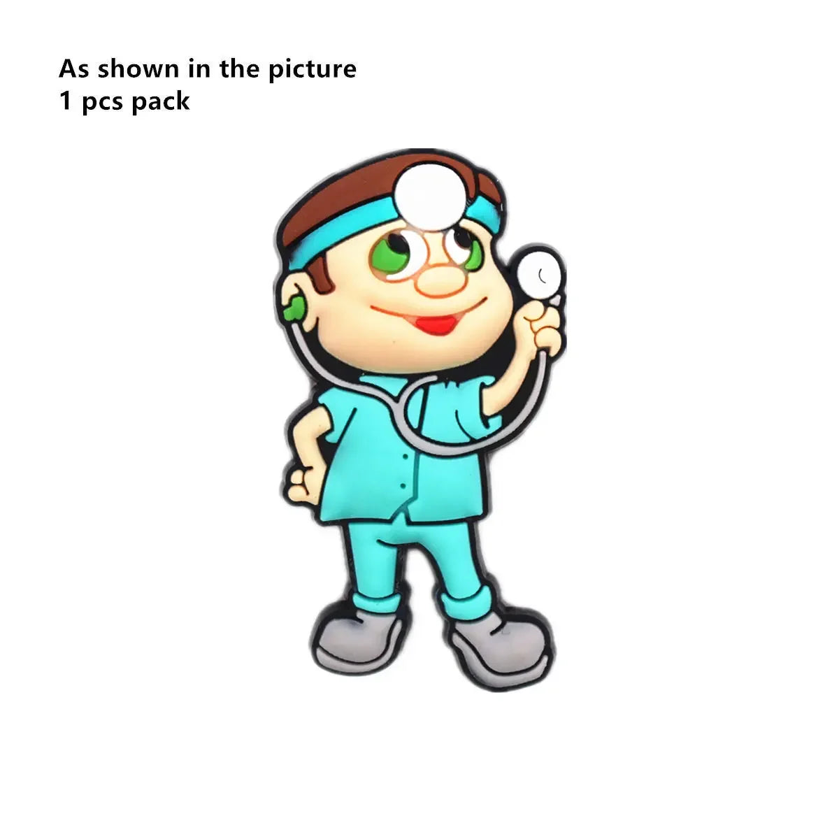 1 Pcs Original Cartoon Medical Style PVC Shoe Charms Accessories Cute Doctor Nurse Bandaid Ambulance Shapes Sandal Upper Buckle