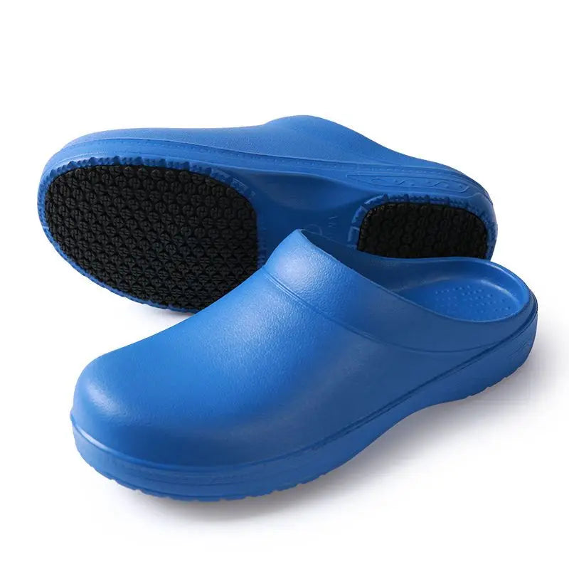 Unisex Non-Slip Eva Sole Shoes - Comfortable Black Work Shoes for Nurses, Chefs, and Office Use, Easy Slip-On Design, Tire Texture Sole for Enhanced Grip, Chef Clogs, Slip-On Footwear, Durable Slippers, Non-Slip Work Shoes