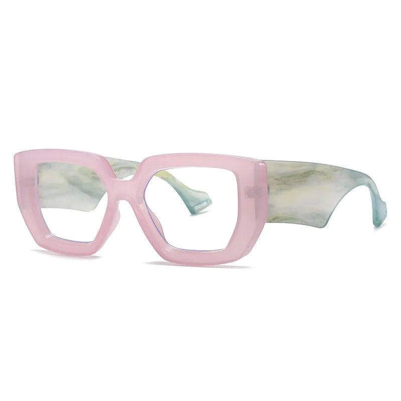 New Fashion Square Women Glasses Frame Luxury Clear Anti-Blu-Ray Spring Hinge Wide Legs Eyewear Men Optical Polygon Frame
