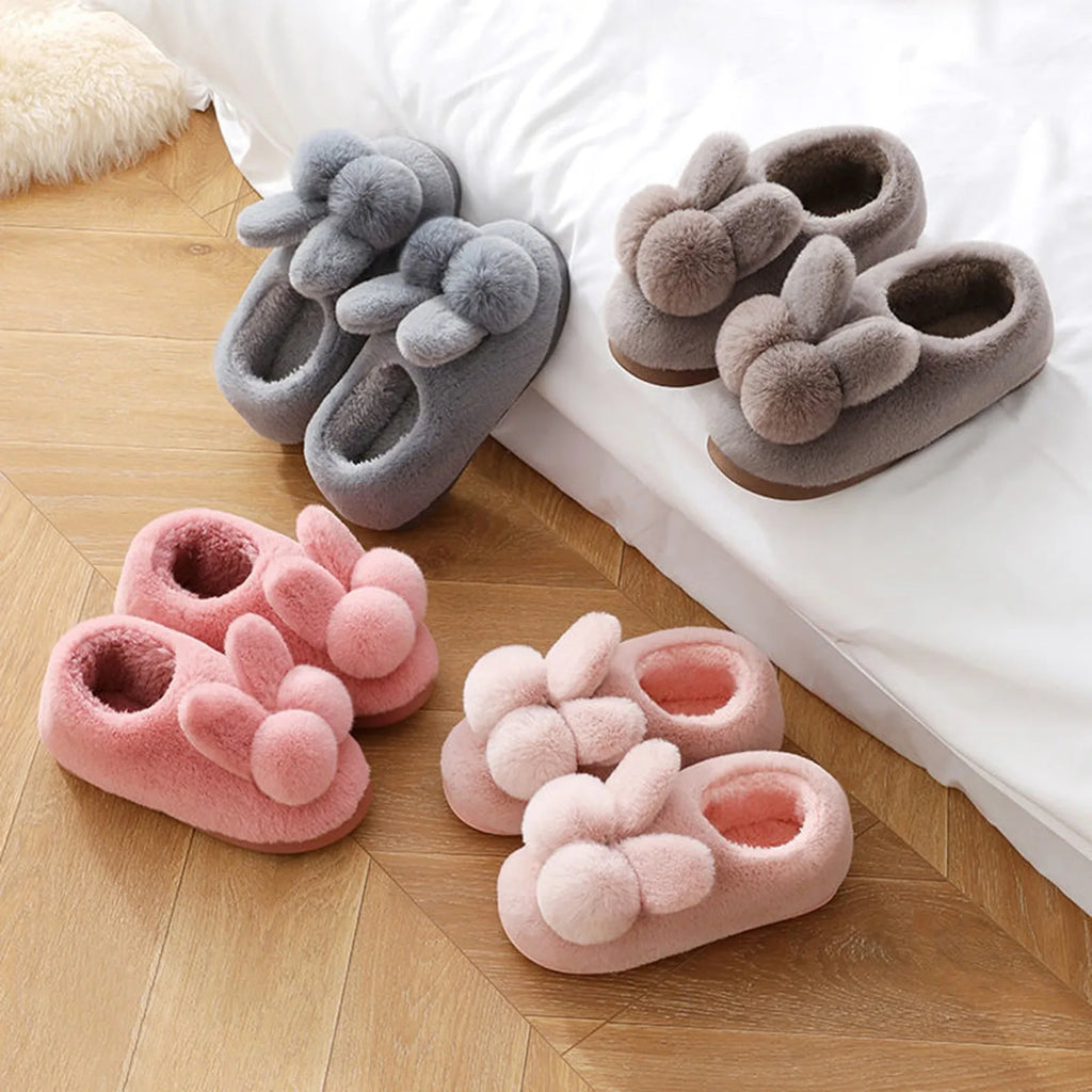 Winter Warm Cotton Slippers for Women and Moms Plush Cartoon Design Soft Indoor House Shoes Cozy Home Wear for Cold Weather
