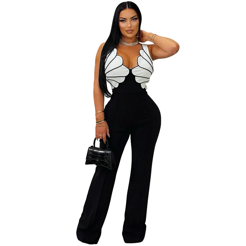 Solid Color Women Jumpsuits For Summer Spring Sleeveless Bandage Loose Fashion Streetwear Overalls Wide Leg Pants Trousers 2025