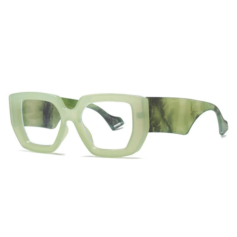 New Fashion Square Women Glasses Frame Luxury Clear Anti-Blu-Ray Spring Hinge Wide Legs Eyewear Men Optical Polygon Frame