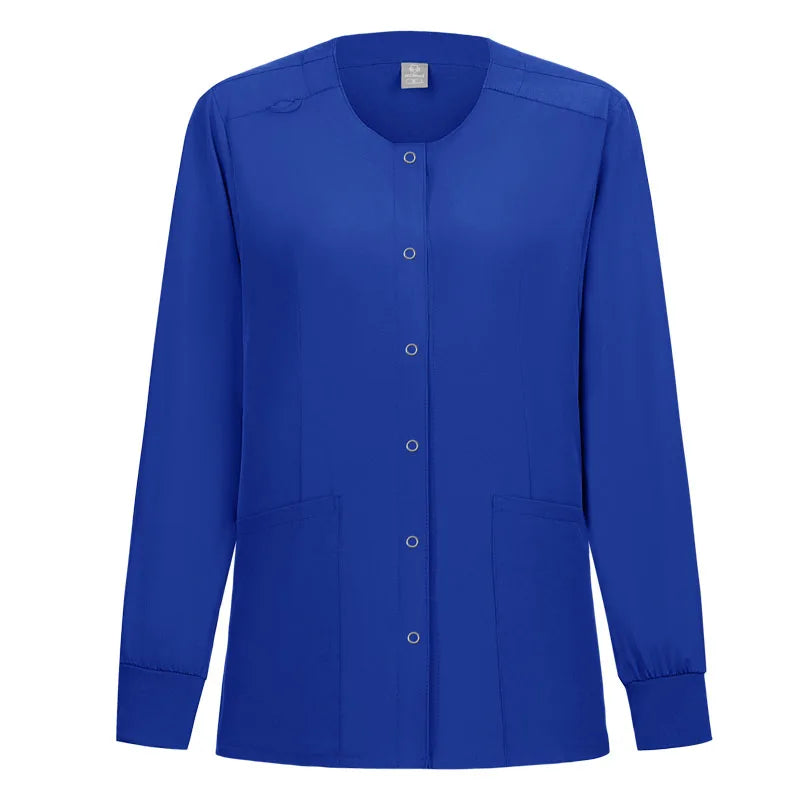 Women Nurse Scrub Jacket Medical Uniform Hospital Dental Clinic Work Wear Outwear for Pharmacy Vet Pet Shop Pharmacy Outwear