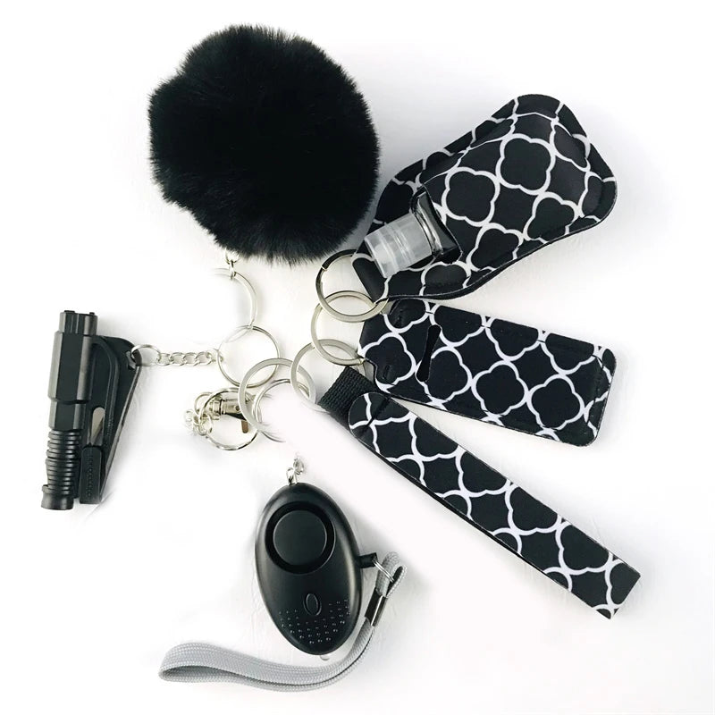 10Pcs Girl Security Self Defense Keychain Protection Personal Defensive Alarm Key chain Accessories Women Product
