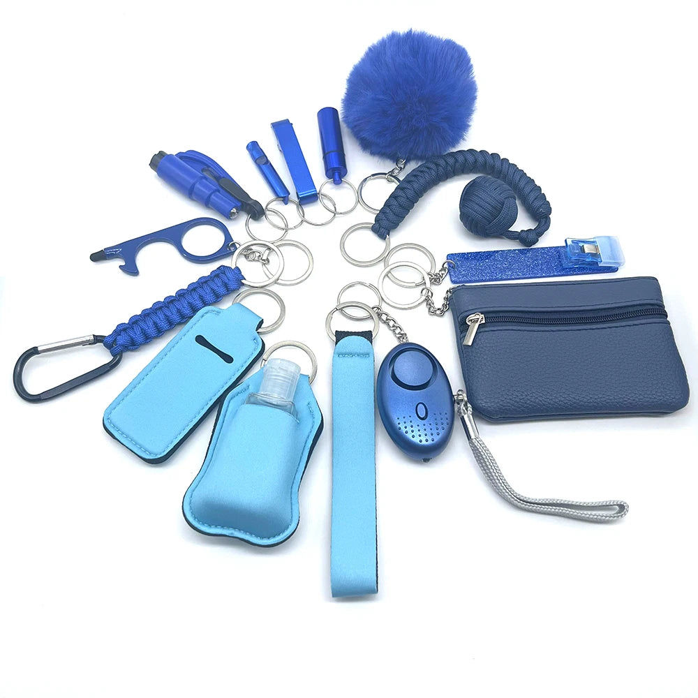 2024 15pcs New Self Defense Keychain Set Men's and Women's Multi functional Keychain Accessories for emergency preparedness