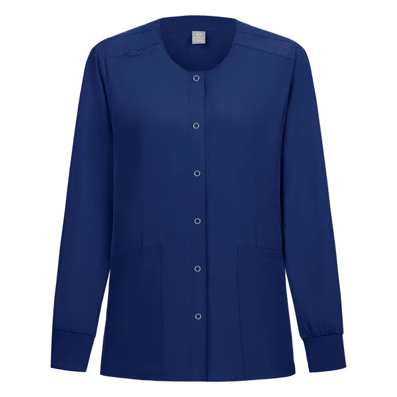 Women Nurse Scrub Jacket Medical Uniform Hospital Dental Clinic Work Wear Outwear for Pharmacy Vet Pet Shop Pharmacy Outwear