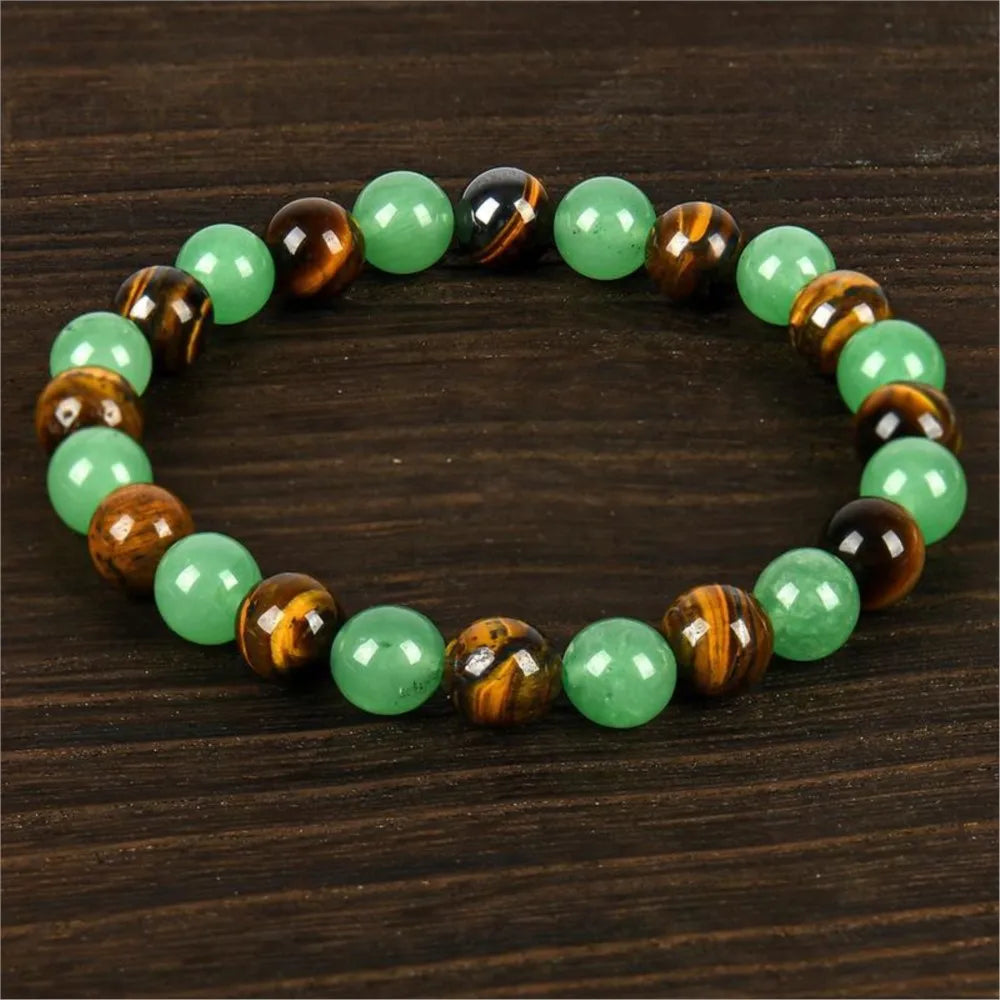1pc Arpurraina Money Attraction Green Aventurine & Tiger Eye Beads Bracelet for Women Encouragement Stone Beads Party Jewelry