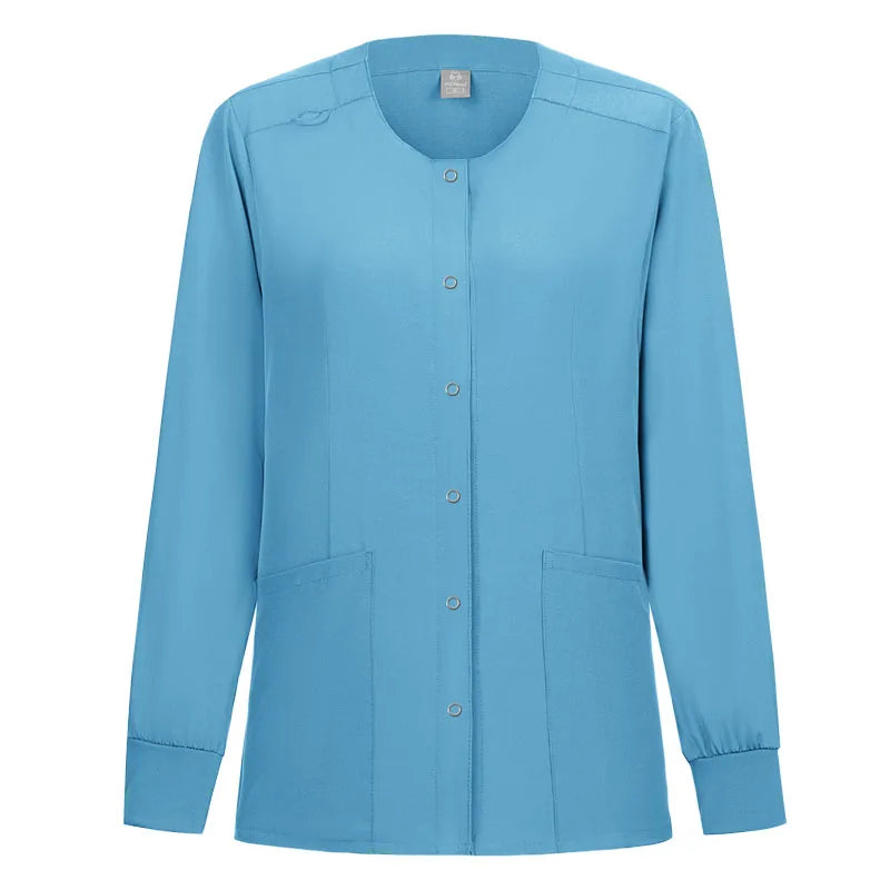 Women Nurse Scrub Jacket Medical Uniform Hospital Dental Clinic Work Wear Outwear for Pharmacy Vet Pet Shop Pharmacy Outwear