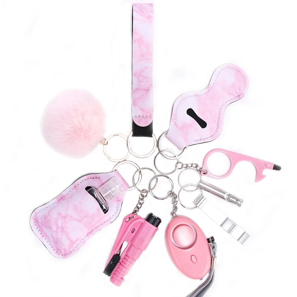 Self Defense Keychain Set For Women Safety Keychain Full Set With Personal Alarm, Window Breaker Keychain Accessories