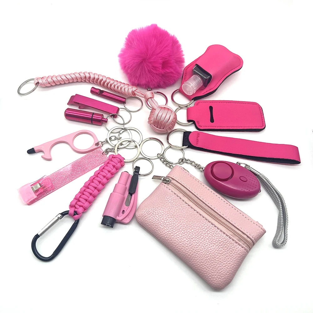 2024 15pcs New Self Defense Keychain Set Men's and Women's Multi functional Keychain Accessories for emergency preparedness