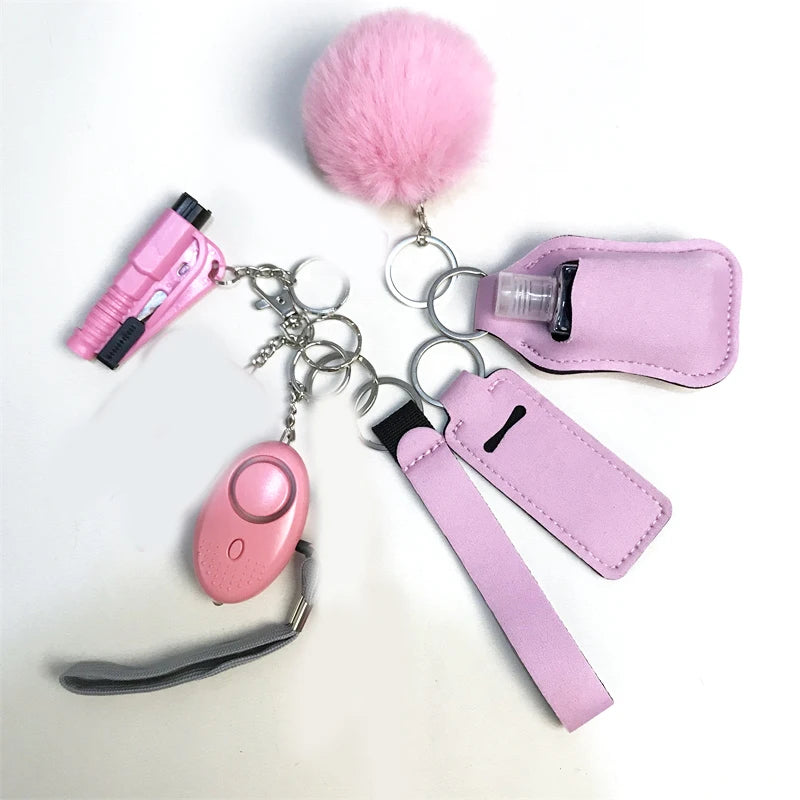 10Pcs Girl Security Self Defense Keychain Protection Personal Defensive Alarm Key chain Accessories Women Product