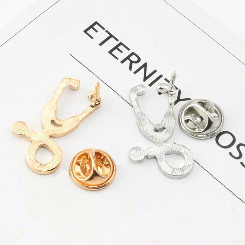 Organ Medical Stethoscope Brooches Pins Heart Tooth Brain Eye Badges For Doctor Nurse Dentist Jewelry Enamel Jackets Collar Pin
