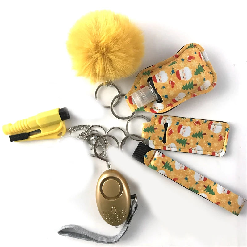 10Pcs Girl Security Self Defense Keychain Protection Personal Defensive Alarm Key chain Accessories Women Product