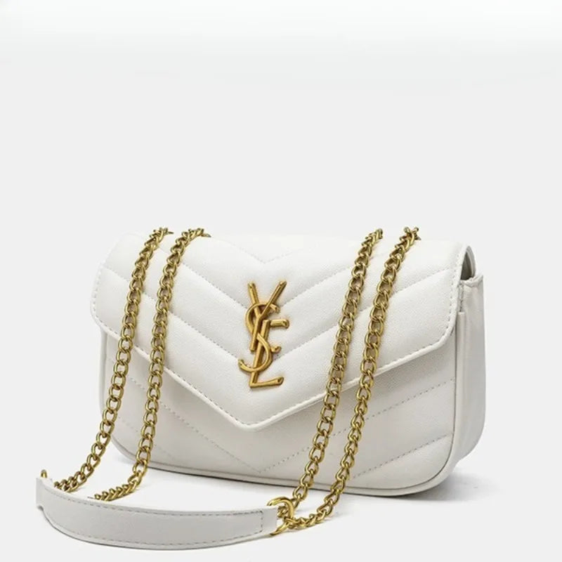 YSEChain bag, small square bag, high-end style, single-shoulder crossbody bag, envelope bag for women