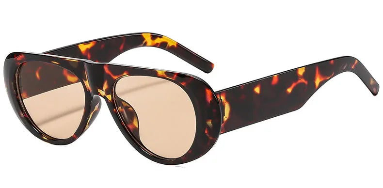Retro Large Sunglasses for Women Fashion Wide Legs Large Frame Sunglasses Gradient Color Glasses Goggles