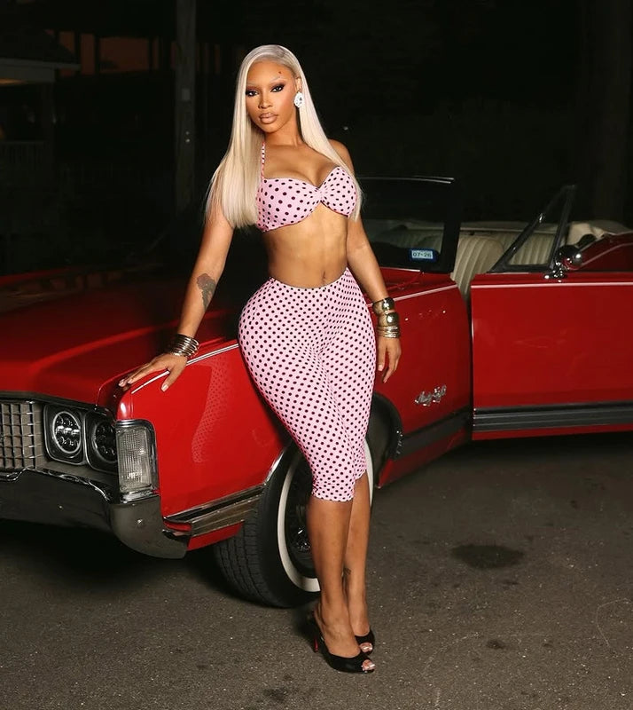 Fashion Print Woman 2 Piece Set Outfits Spaghetti Strap Sleeveless Backless Crop Top+Capris Pants 2026 New Female Streetwear