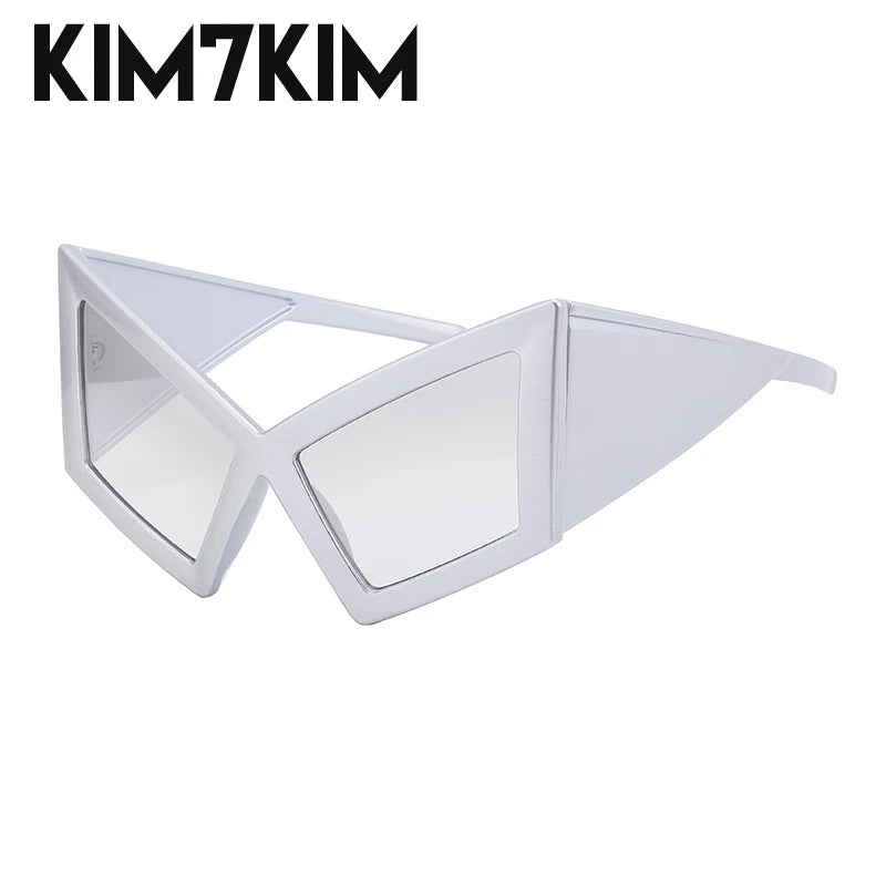 Oversized Cat Eye Women Sunglasses 2026 Luxury Brand Designer Big Frame Vintage Eyewear Y2K Punk Sun Glasses For Female UV400