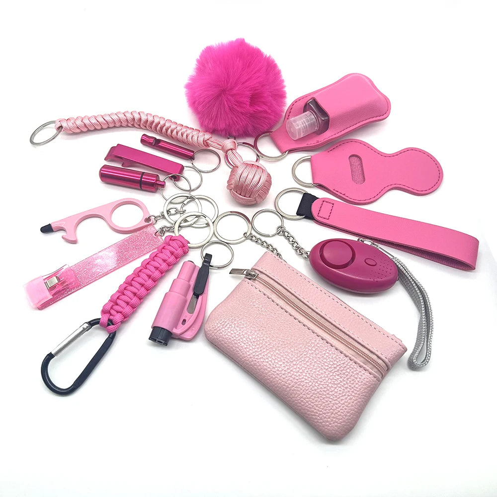 2024 15pcs New Self Defense Keychain Set Men's and Women's Multi functional Keychain Accessories for emergency preparedness
