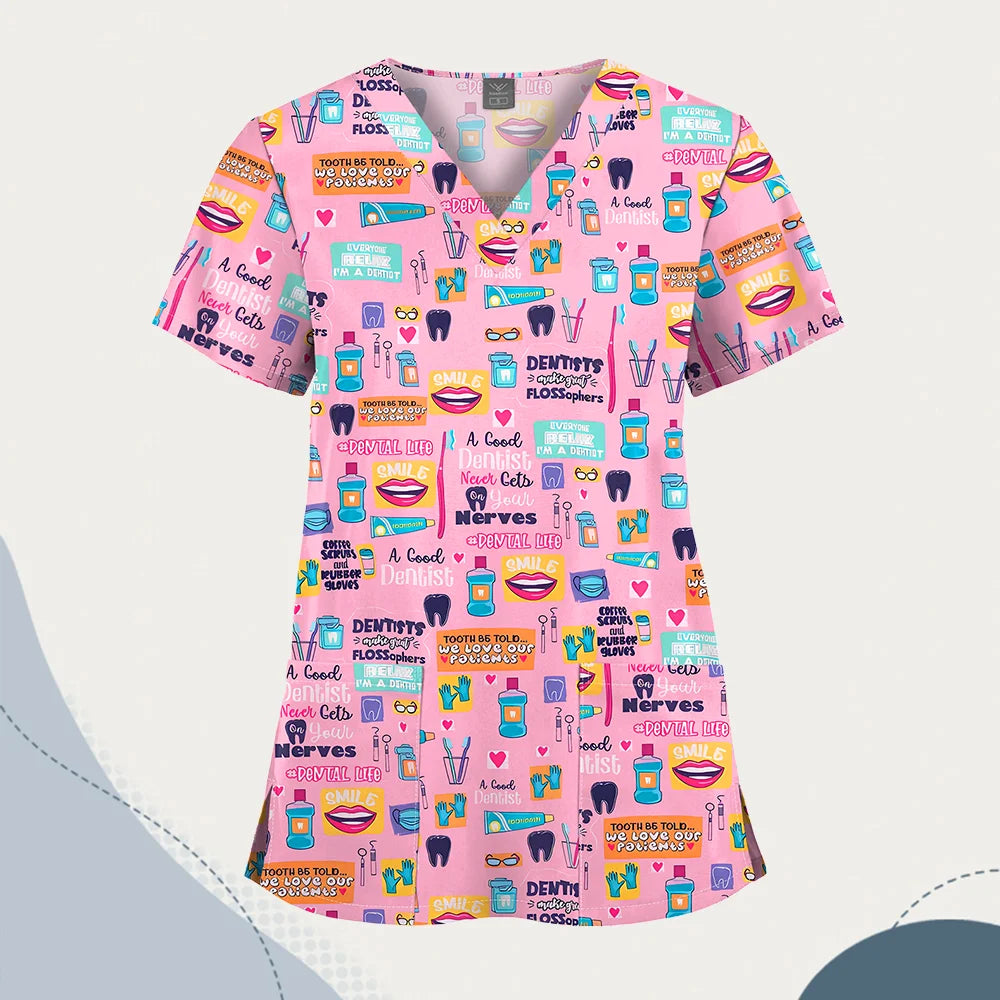 Wholesale Unisex Women Medical Scrub Tops Nurse Clothing Medical Uniforms Veterinary Dental Work Wear Nursing Accessories Scrubs