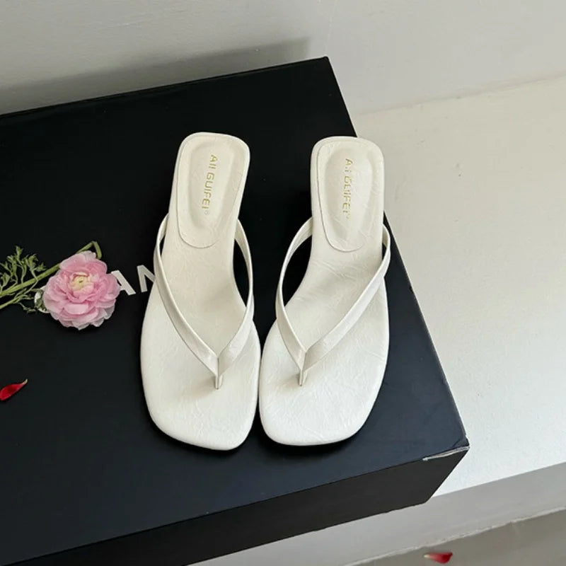 Bailamos 2025 Brand Women Slippers High Heels Sandals Sexy Open Toe Party Wedding Summer Shoes Woman Soft Outdoor Slides Beach F
