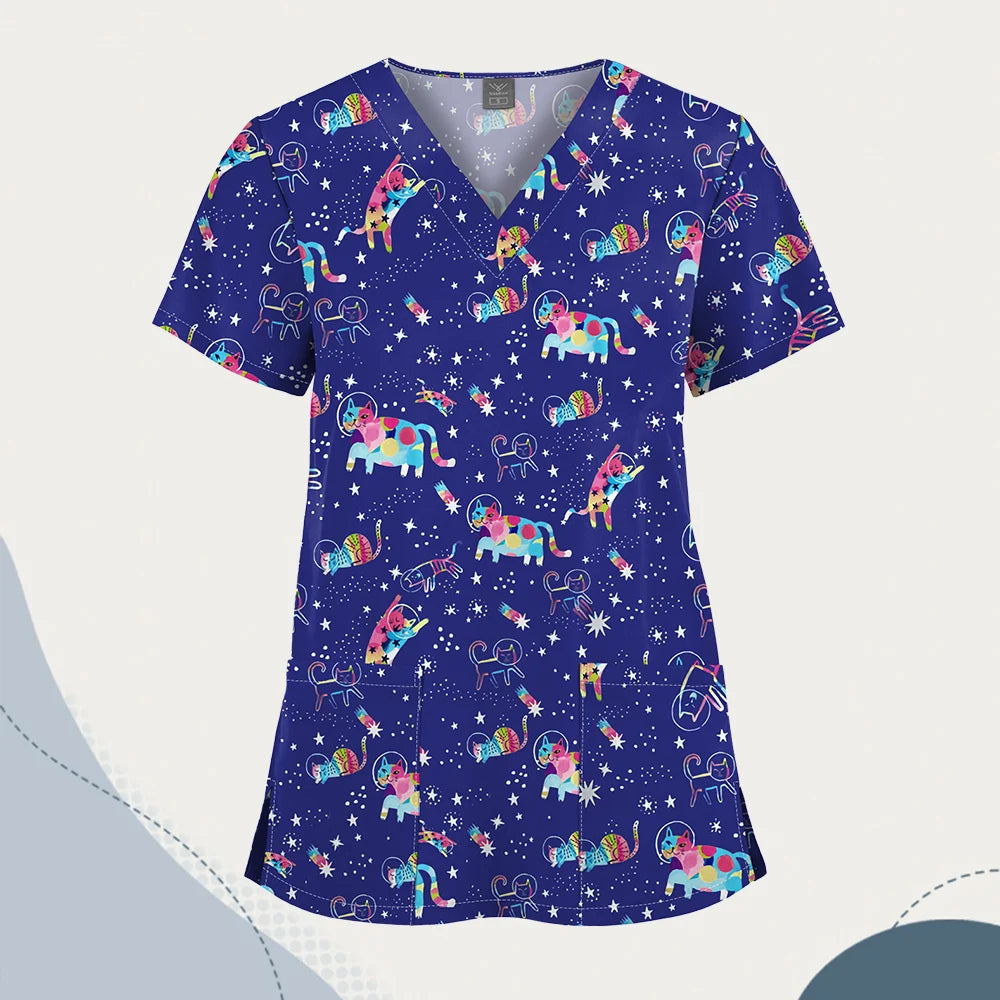 Wholesale Unisex Women Medical Scrub Tops Nurse Clothing Medical Uniforms Veterinary Dental Work Wear Nursing Accessories Scrubs