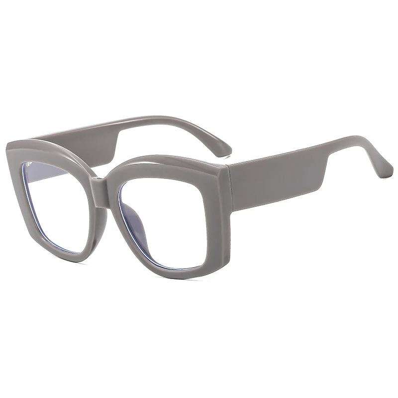 Cycling 2024 Fashion New Versatile Concave Style Glasses Frame Trendy Women's Flat Mirror Square Wide Leg Casual Eyeglasses