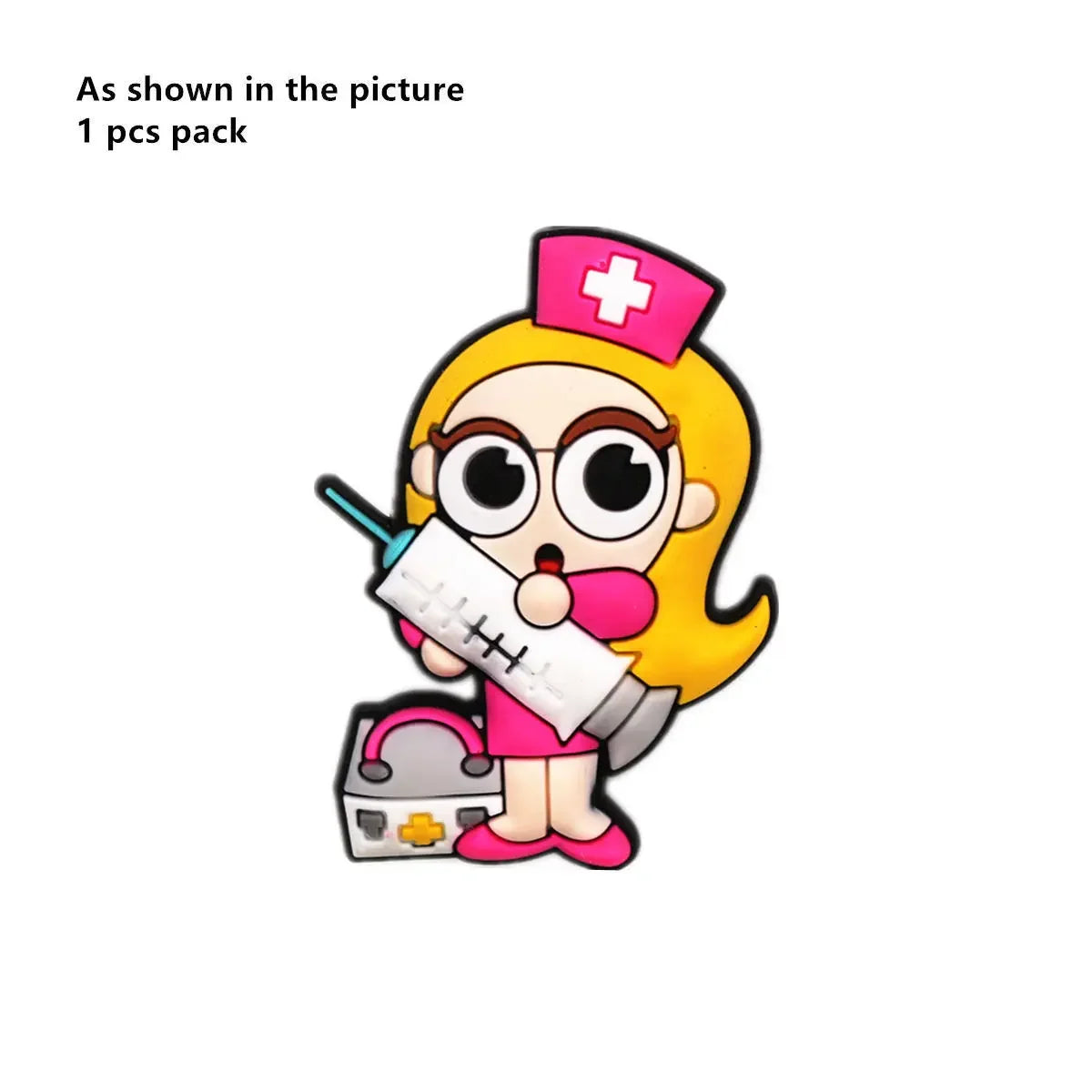 1 Pcs Original Cartoon Medical Style PVC Shoe Charms Accessories Cute Doctor Nurse Bandaid Ambulance Shapes Sandal Upper Buckle