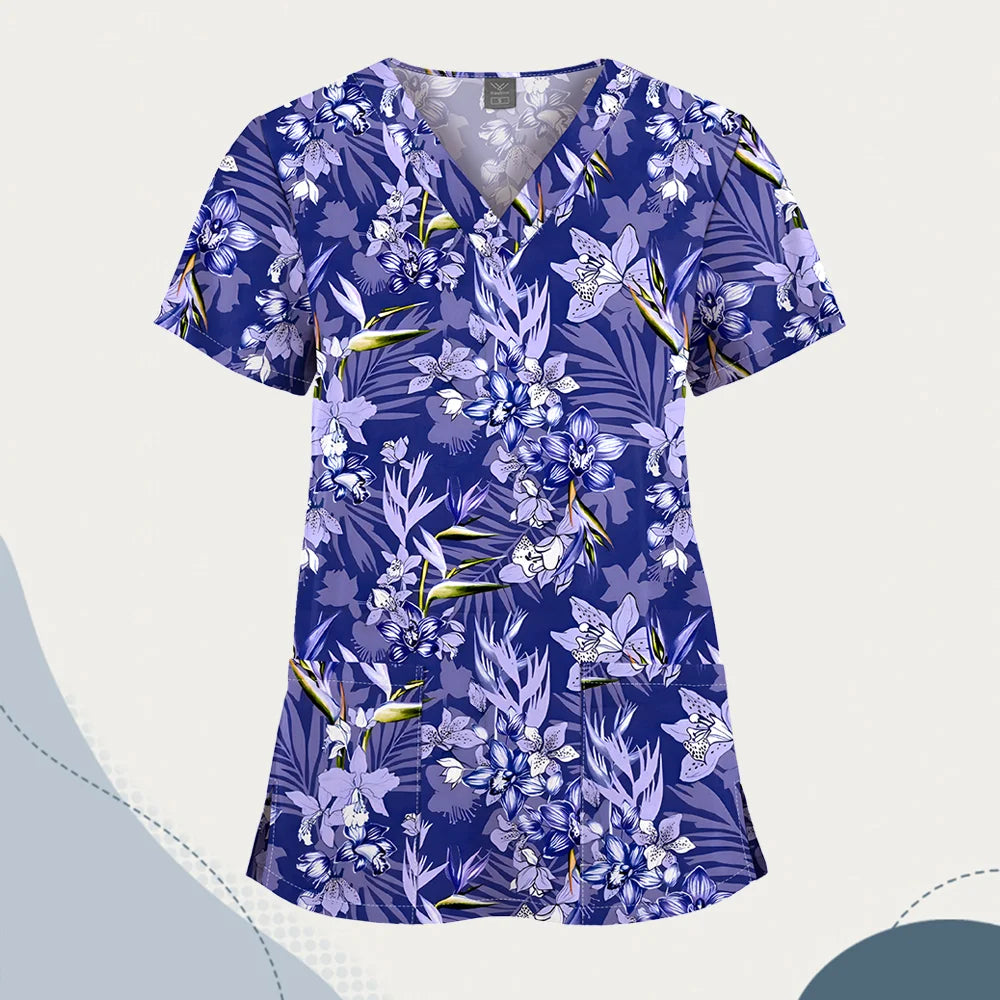 Wholesale Unisex Women Medical Scrub Tops Nurse Clothing Medical Uniforms Veterinary Dental Work Wear Nursing Accessories Scrubs