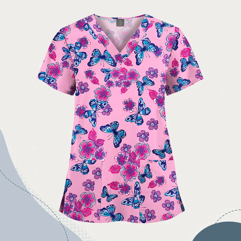 Wholesale Unisex Women Medical Scrub Tops Nurse Clothing Medical Uniforms Veterinary Dental Work Wear Nursing Accessories Scrubs