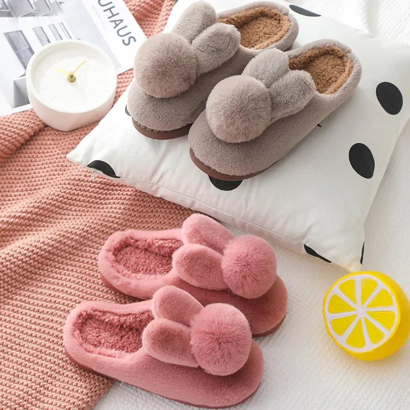 Winter Warm Cotton Slippers for Women and Moms Plush Cartoon Design Soft Indoor House Shoes Cozy Home Wear for Cold Weather