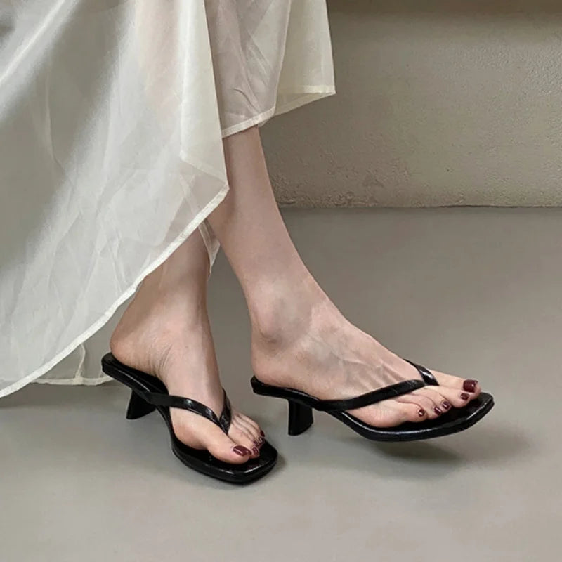 Bailamos 2025 Brand Women Slippers High Heels Sandals Sexy Open Toe Party Wedding Summer Shoes Woman Soft Outdoor Slides Beach F
