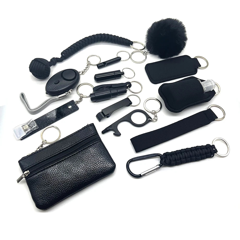 2024 15pcs New Self Defense Keychain Set Men's and Women's Multi functional Keychain Accessories for emergency preparedness