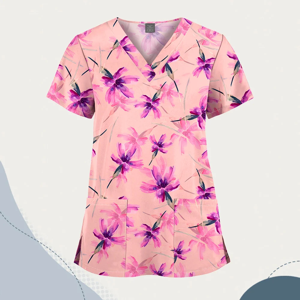 Wholesale Unisex Women Medical Scrub Tops Nurse Clothing Medical Uniforms Veterinary Dental Work Wear Nursing Accessories Scrubs