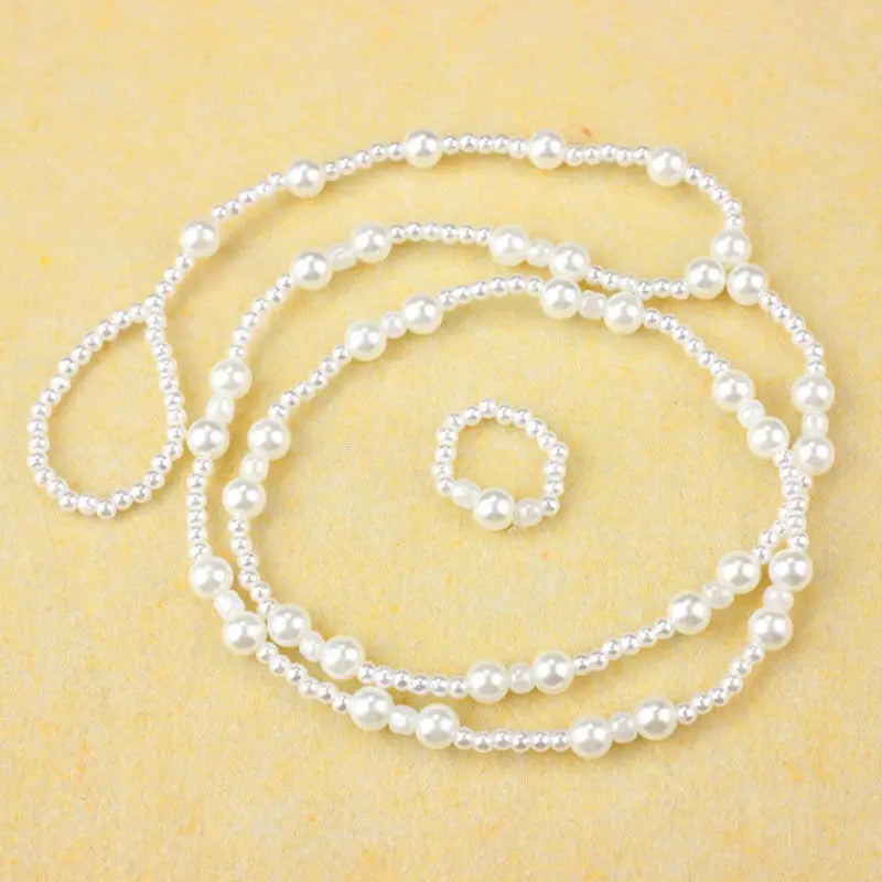 1 SET Fashion Pearl Anklet Women Ankle Bracelet Beach Imitation Pearl Barefoot Sandal Anklet Chain Foot Jewelry