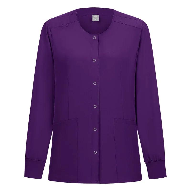 Women Nurse Scrub Jacket Medical Uniform Hospital Dental Clinic Work Wear Outwear for Pharmacy Vet Pet Shop Pharmacy Outwear
