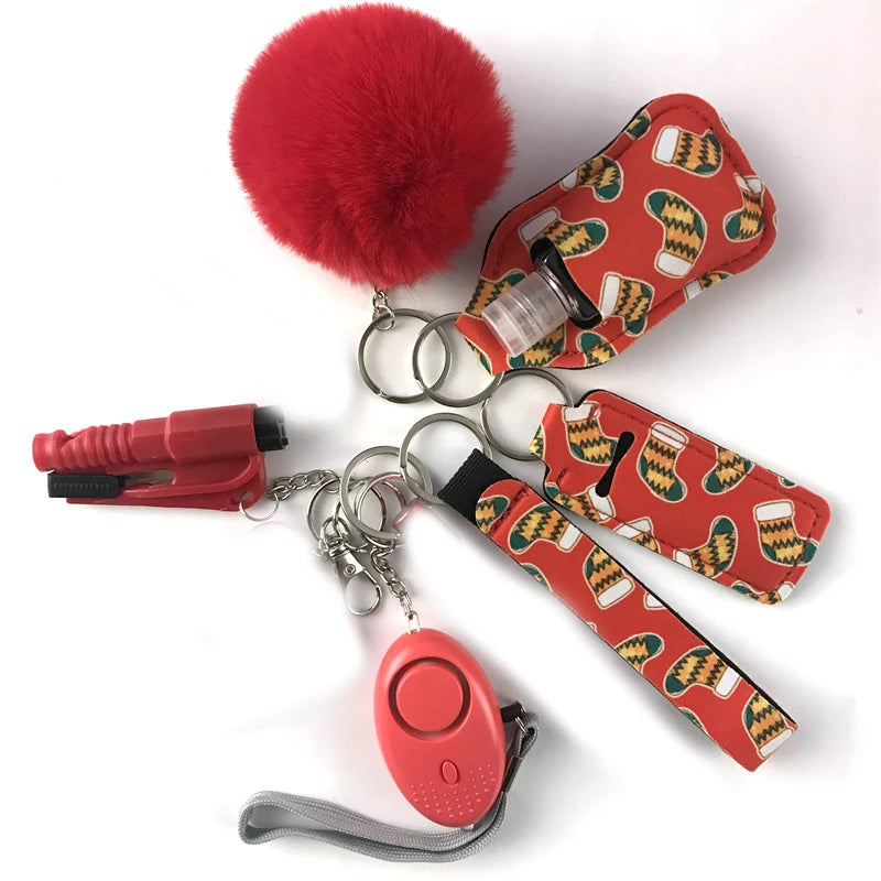 10Pcs Girl Security Self Defense Keychain Protection Personal Defensive Alarm Key chain Accessories Women Product