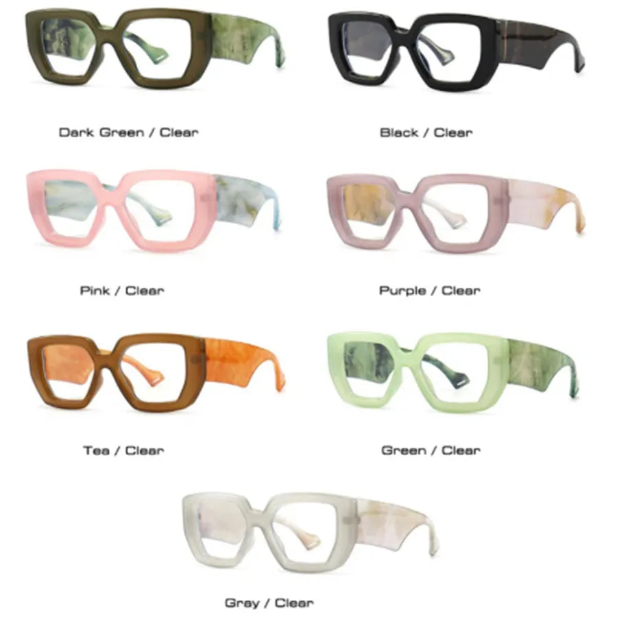 New Fashion Square Women Glasses Frame Luxury Clear Anti-Blu-Ray Spring Hinge Wide Legs Eyewear Men Optical Polygon Frame