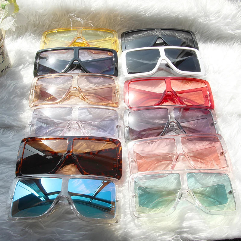 Kenbo Big Square Vintage Sunglasses Women Men Wide Frame Luxury Large Oversize Sun Glasses Ladies Fashion Designer UV400 Eyewear