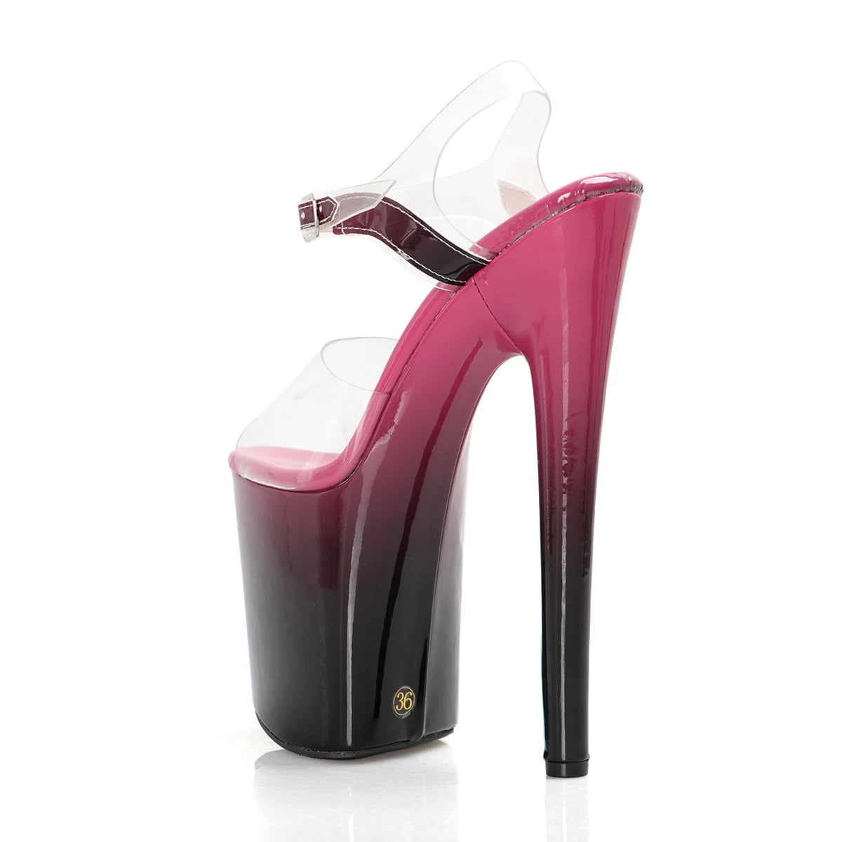Stripper 20cm Leopard Print Nightclub Peep Toe Clear Platform 8Inch Sandals Women Gothic Shoes Sexy Pole Dance Exotic Thin Heels