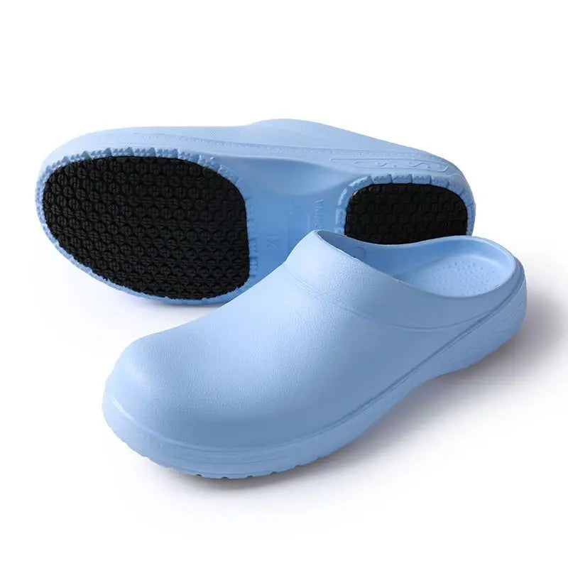 Unisex Non-Slip Eva Sole Shoes - Comfortable Black Work Shoes for Nurses, Chefs, and Office Use, Easy Slip-On Design, Tire Texture Sole for Enhanced Grip, Chef Clogs, Slip-On Footwear, Durable Slippers, Non-Slip Work Shoes