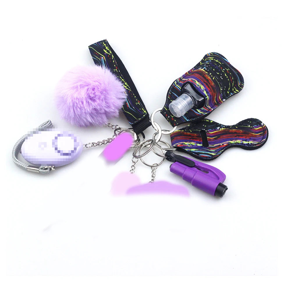 10Pcs Girl Security Self Defense Keychain Protection Personal Defensive Alarm Key chain Accessories Women Product