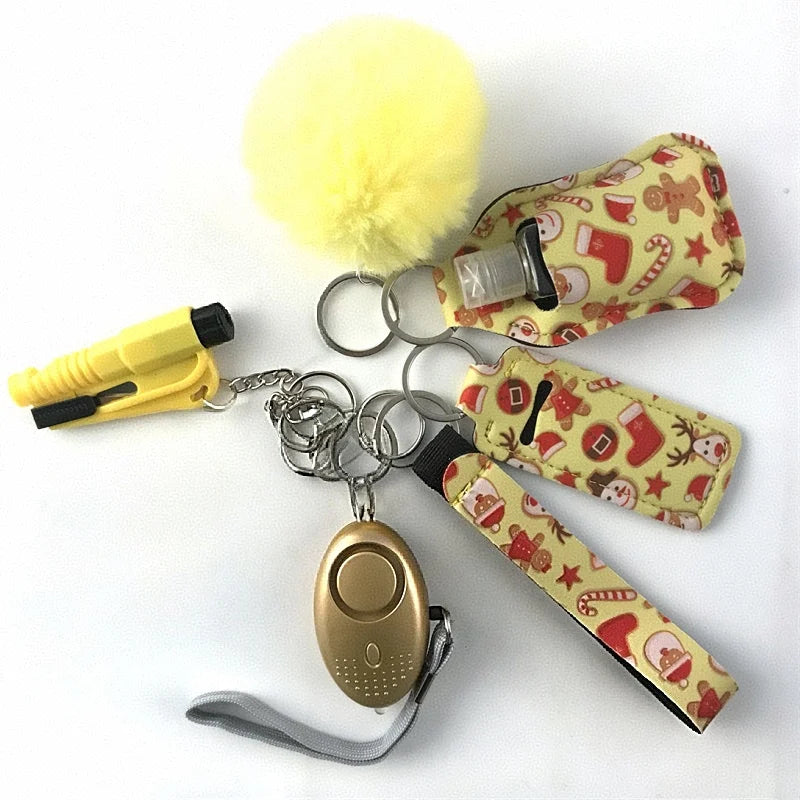 10Pcs Girl Security Self Defense Keychain Protection Personal Defensive Alarm Key chain Accessories Women Product