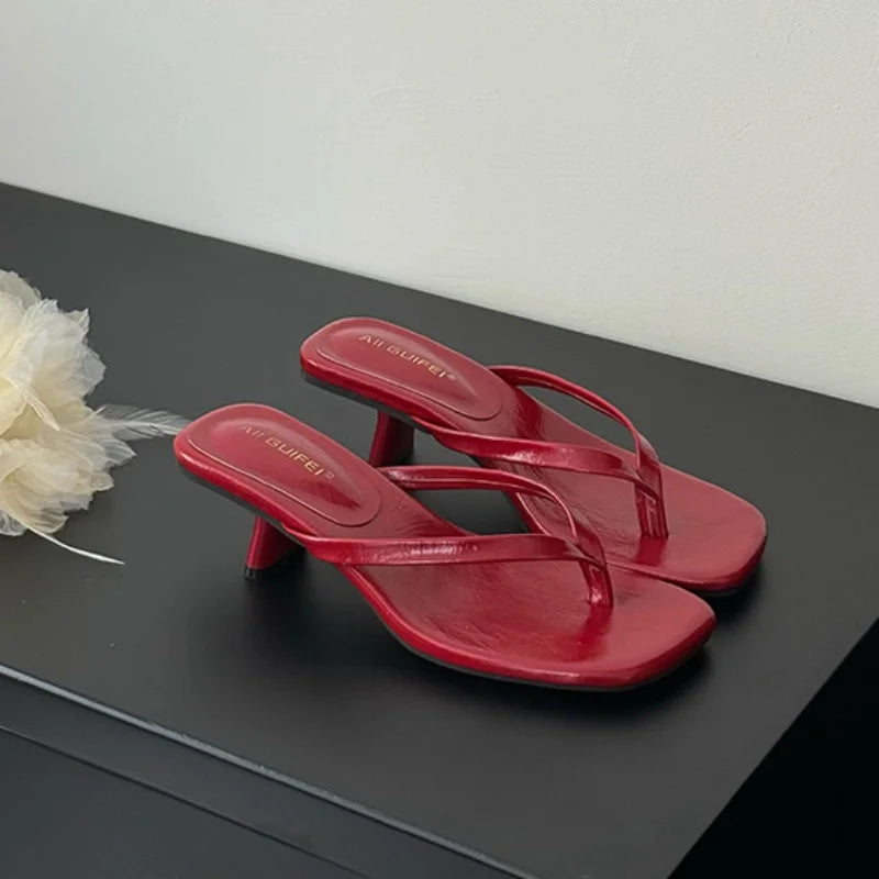 Bailamos 2025 Brand Women Slippers High Heels Sandals Sexy Open Toe Party Wedding Summer Shoes Woman Soft Outdoor Slides Beach F