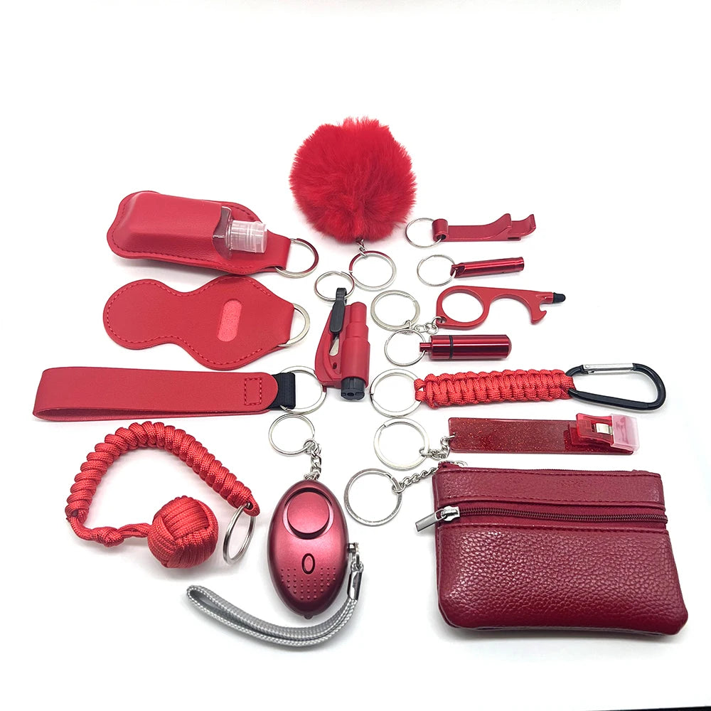 2024 15pcs New Self Defense Keychain Set Men's and Women's Multi functional Keychain Accessories for emergency preparedness